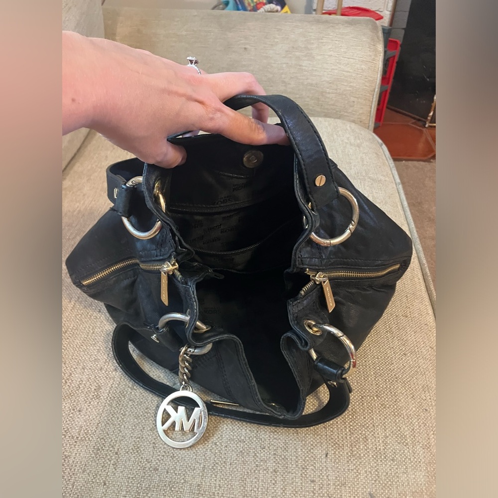 Michael Kors Black Leather Tote Bag - Picture 6 of 9